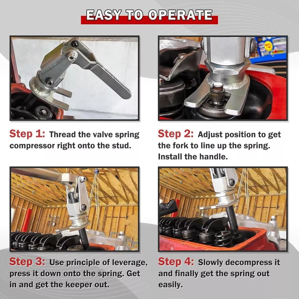 66784 Stud Mount Valve Spring Compressor Remove and Install For all 3/8" & 7/16"
