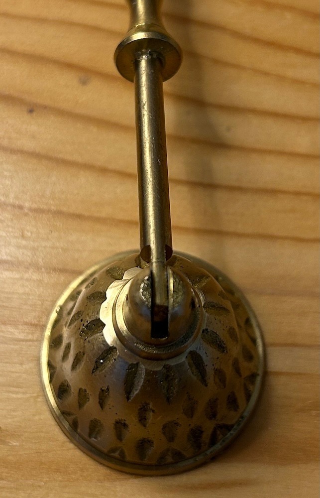 Renaissance Hammered Brass Candle Snuffer!