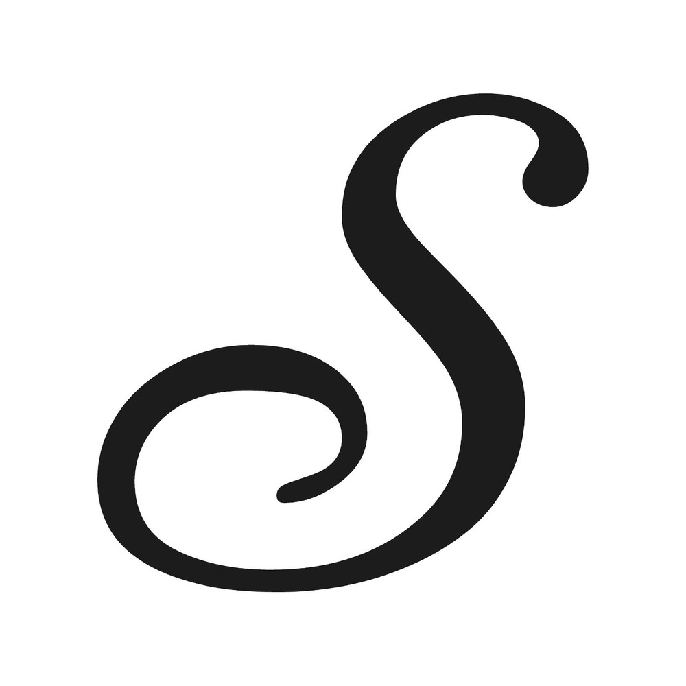 Script Letter S Initial Font Vinyl Sticker Decal Monogram Elegant