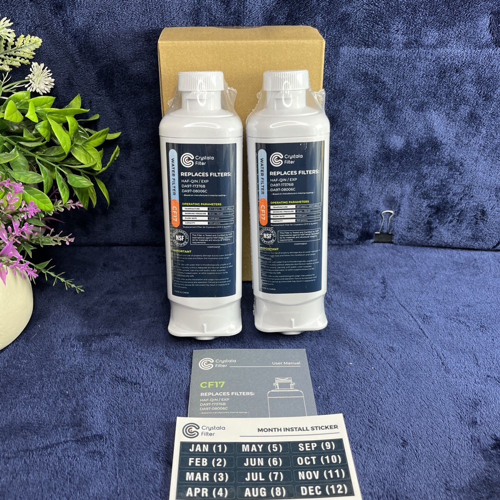 (2) PACK Crystala Water Filter CF17 HAF-QIN/EXP DA97-17376B DA97-08006C NEW