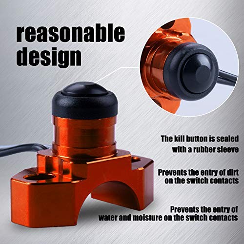 CNC Universal Motorcycle Engine Stop Start Kill Switch Button with Mounting