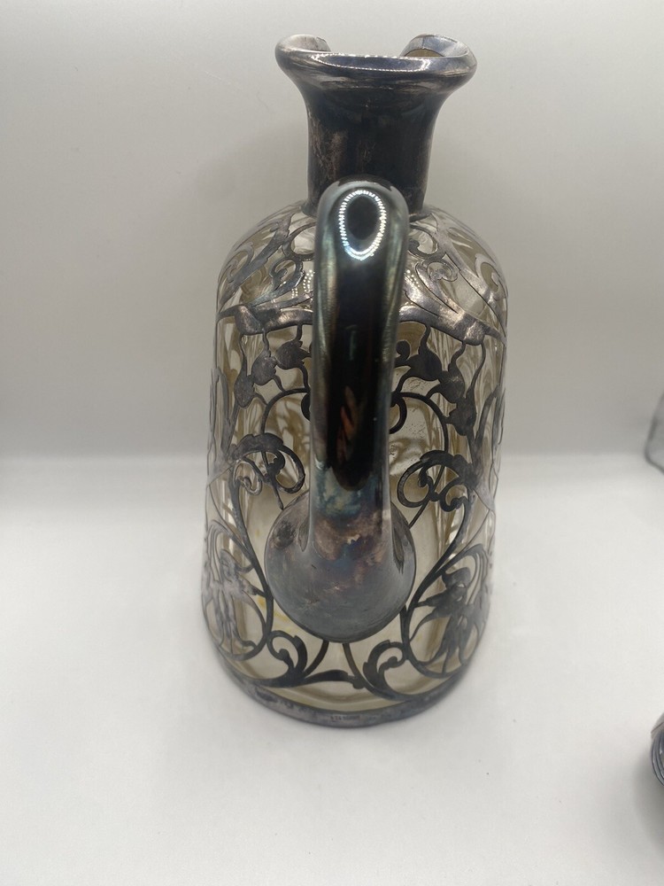 Sterling Fine Overlay Cut Glass Decanter