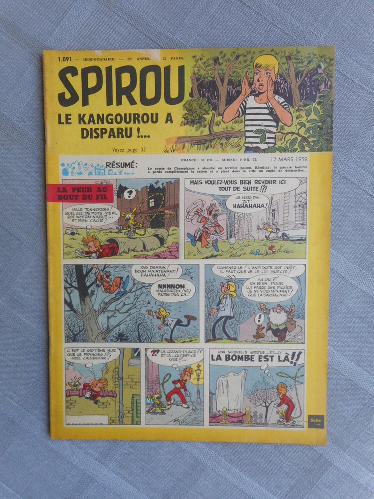 Spirou Weekly No. 1091 1959 Good Condition