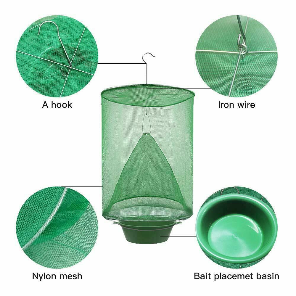 4 Pack The Ranch Fly Trapper Reusable Pest Bug Fly Catcher Killer Cage Net Trap