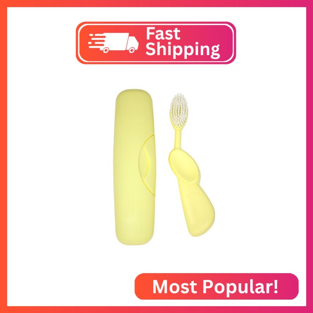 RADIUS Toothbrush Original Big Brush, BPA Free ADA Accepted - Right Hand - Lemon