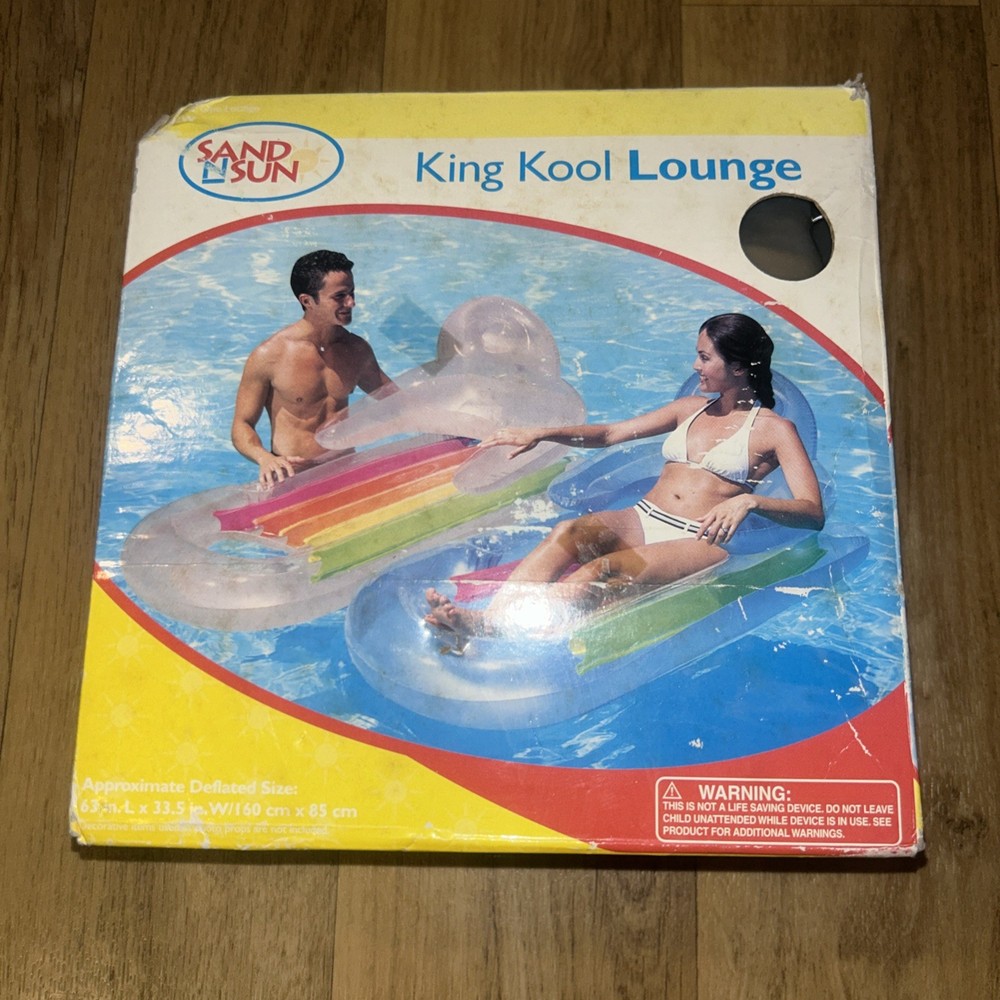 Sand N Sun King Kool Lounge Extra High Backrest NOS New Old Stock Beach Float