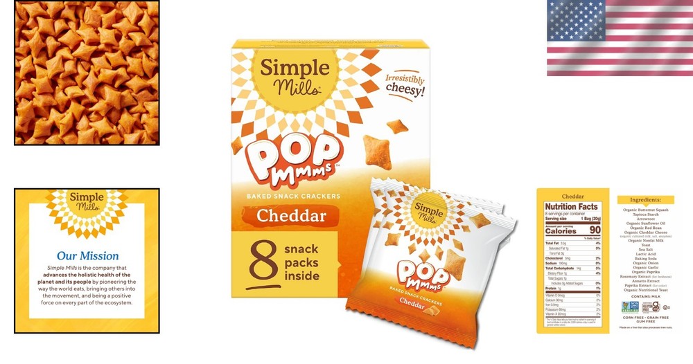 Delicious Cheddar Pop Mmms for Kids - 8 Individually Packed, Nutritious Snack