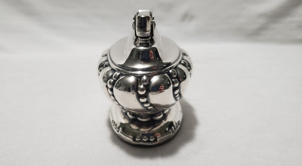 Ronson Crown Table Lighter Silver Tone Swirl Vintage Untested