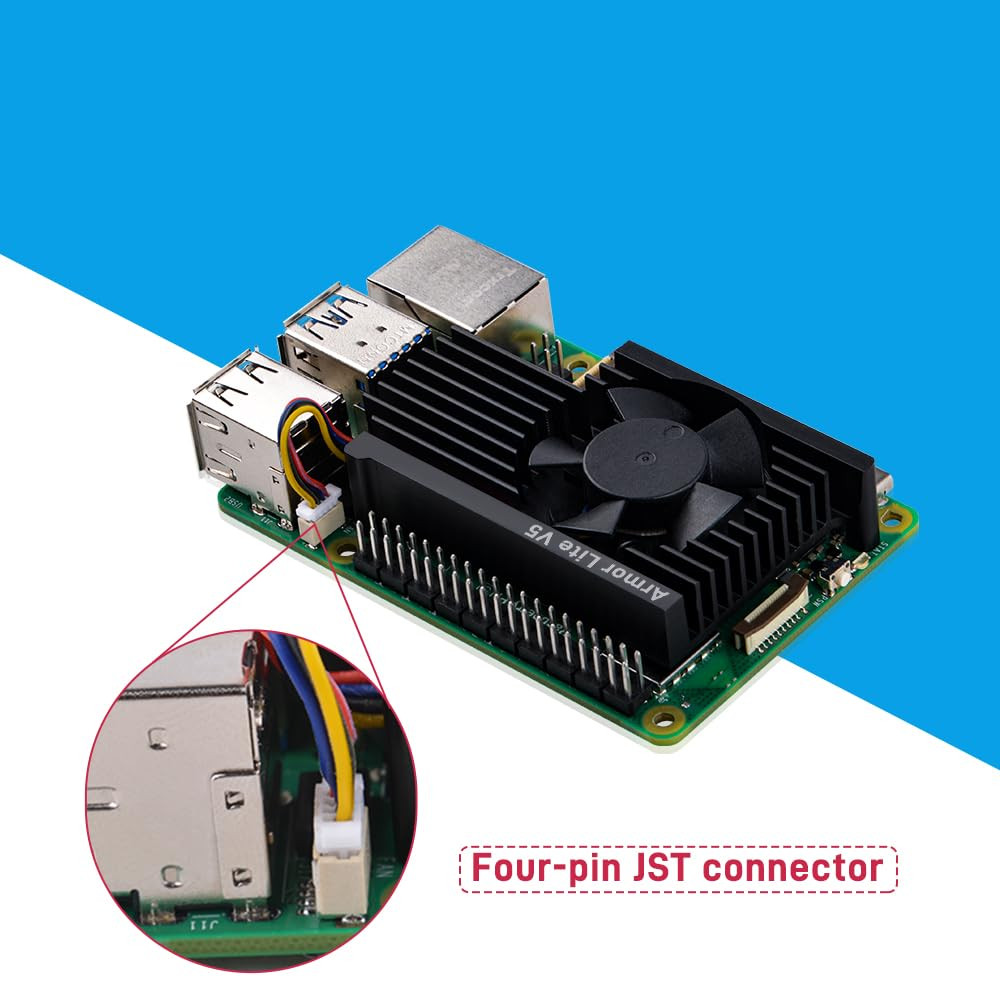 Geeekpi Active Cooler for Raspberry Pi 5, Armor Lite V5 Cooler for Raspberry Pi