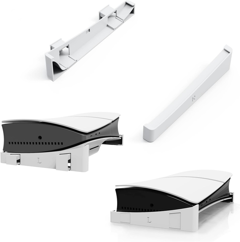Horizontal Mount for PS5 Slim Disc/Digital Console Base Stand Holder White