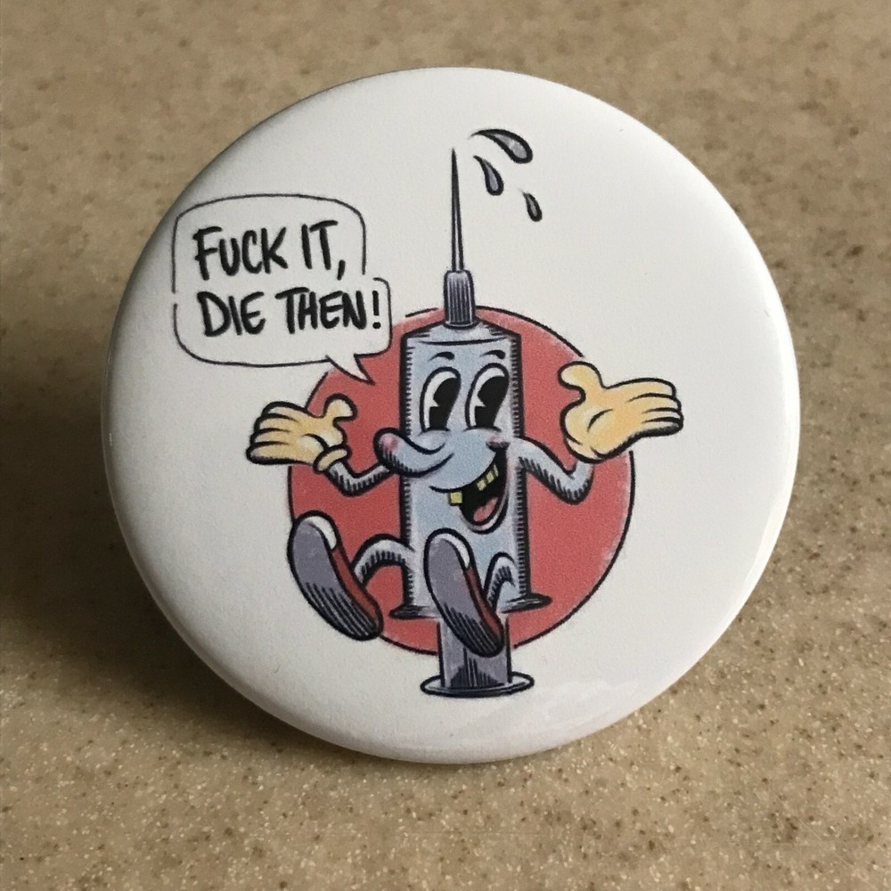 Pro Vaccination Pin-Back Button 2 1/4 inch SHIPS FREE