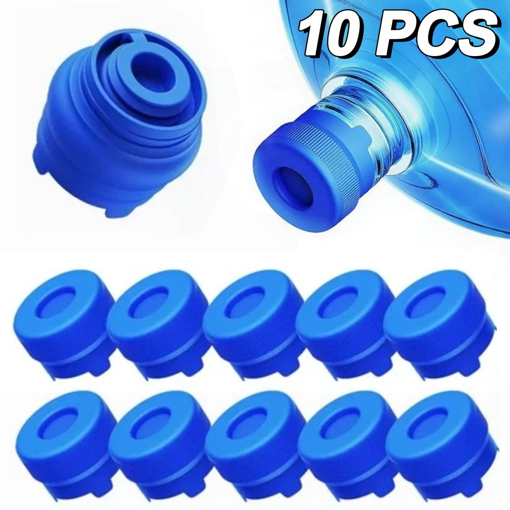 10Pcs Reusable Water Bottle Screw On Cap Non-Spill for 55mm 3-5 Gallon Water Jug