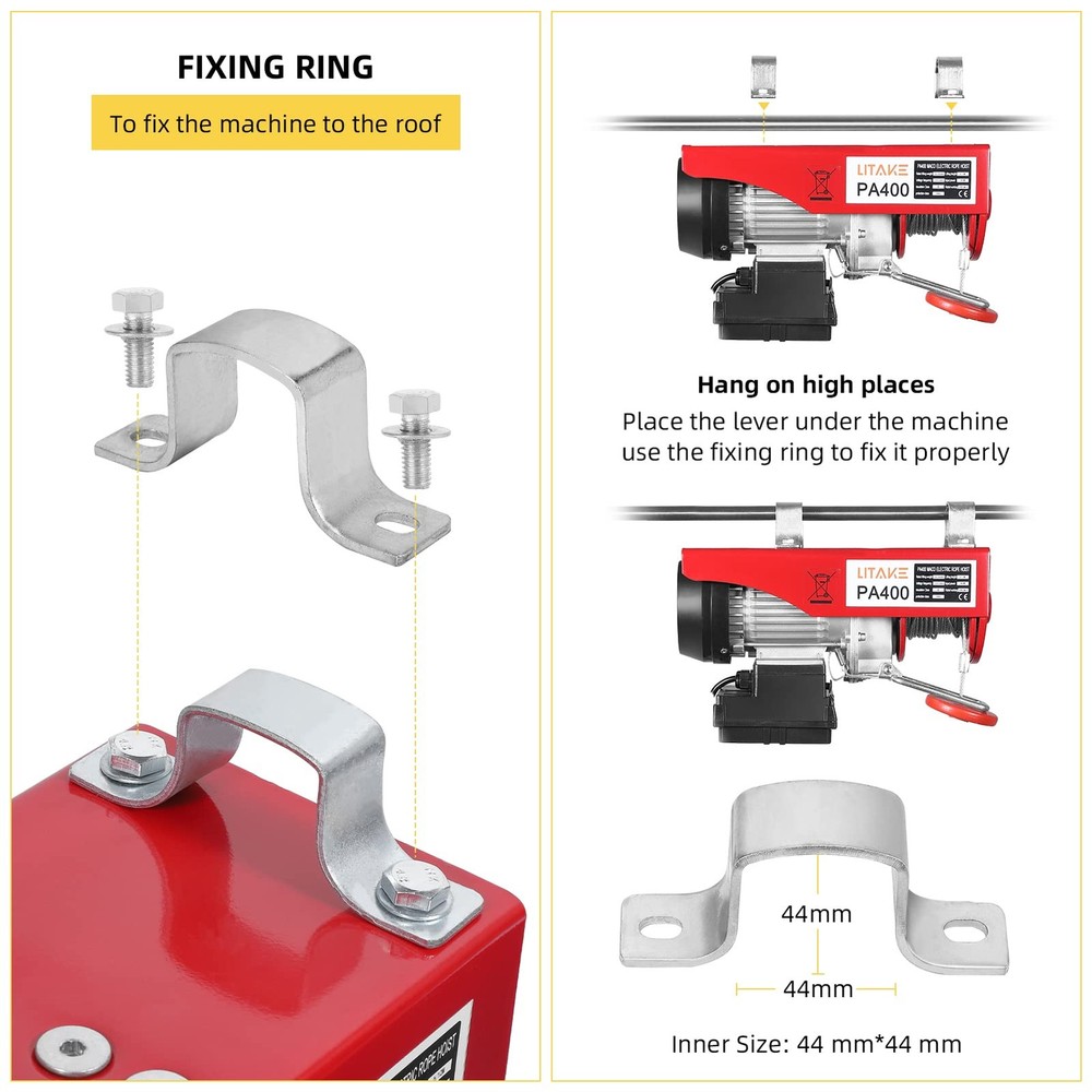 880 Lbs Wireless Automatic Electric Cable Hoist 110V for Heavy Lifting,Workshop