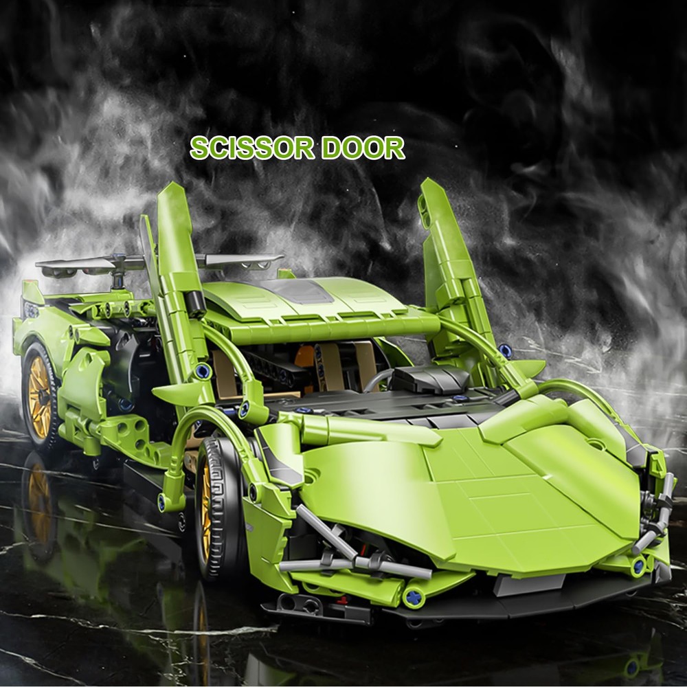 Advanced Speed Green Racing Car Constructor Set with ABS Blocks Speed Vehicle