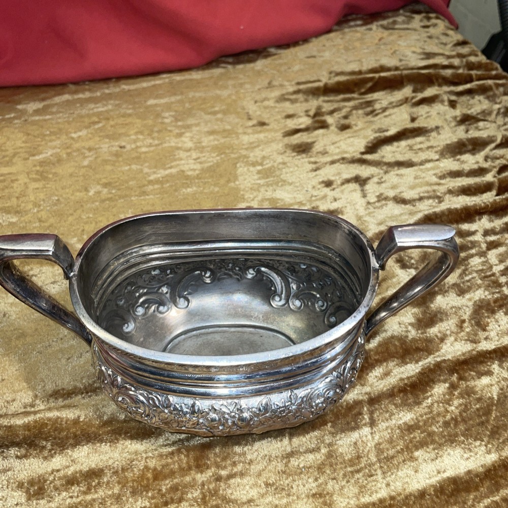 antique silver plated sugar bowl