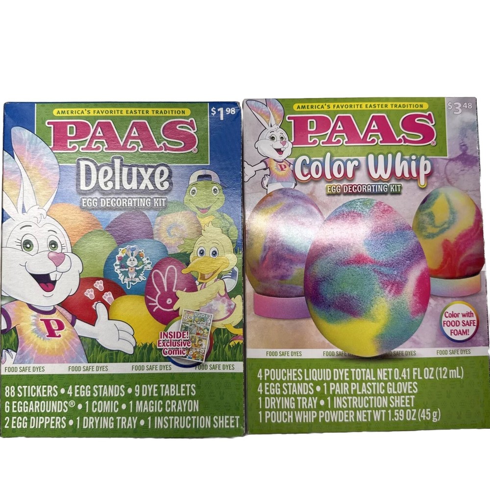 PAAS Easter Egg Decorating Kits – Color Whip & Deluxe Kit 2-Pack