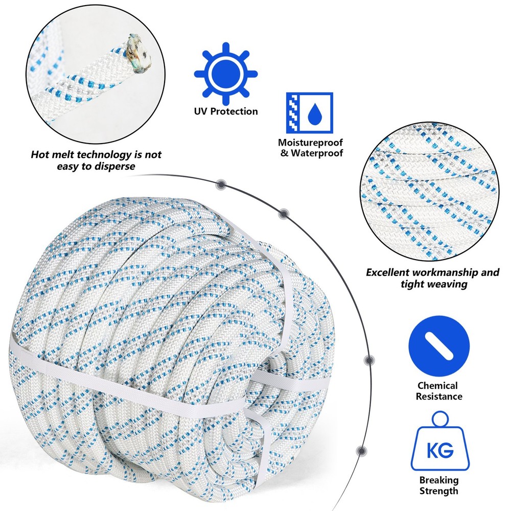 Double Braid Polyester Arborist Bull Rope Tree 5/8" x 150' Rigging Line