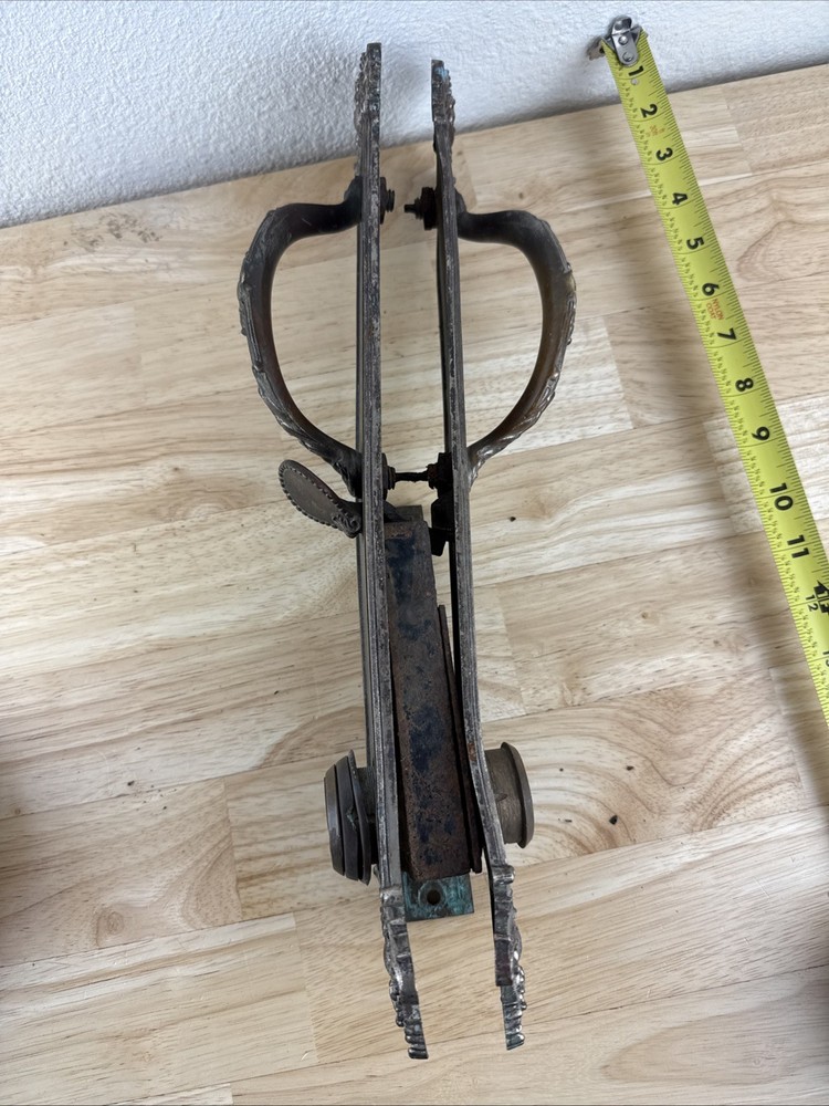 Antique Ornate Entry Way Door Pulls Set Handles, Hardware Salvage - Needs Work