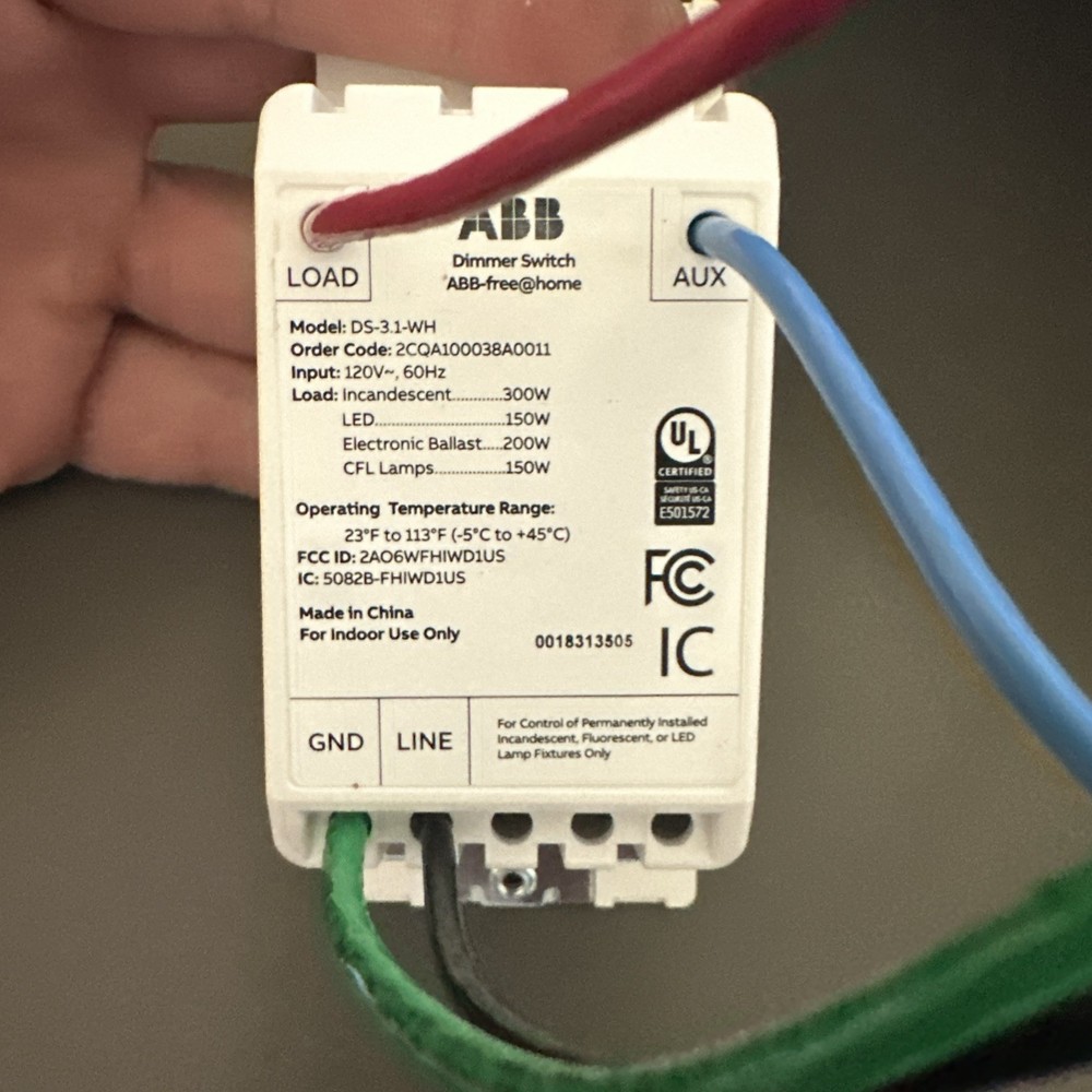 Abb Dimmer Switch DS-3.1-WH 120VAC