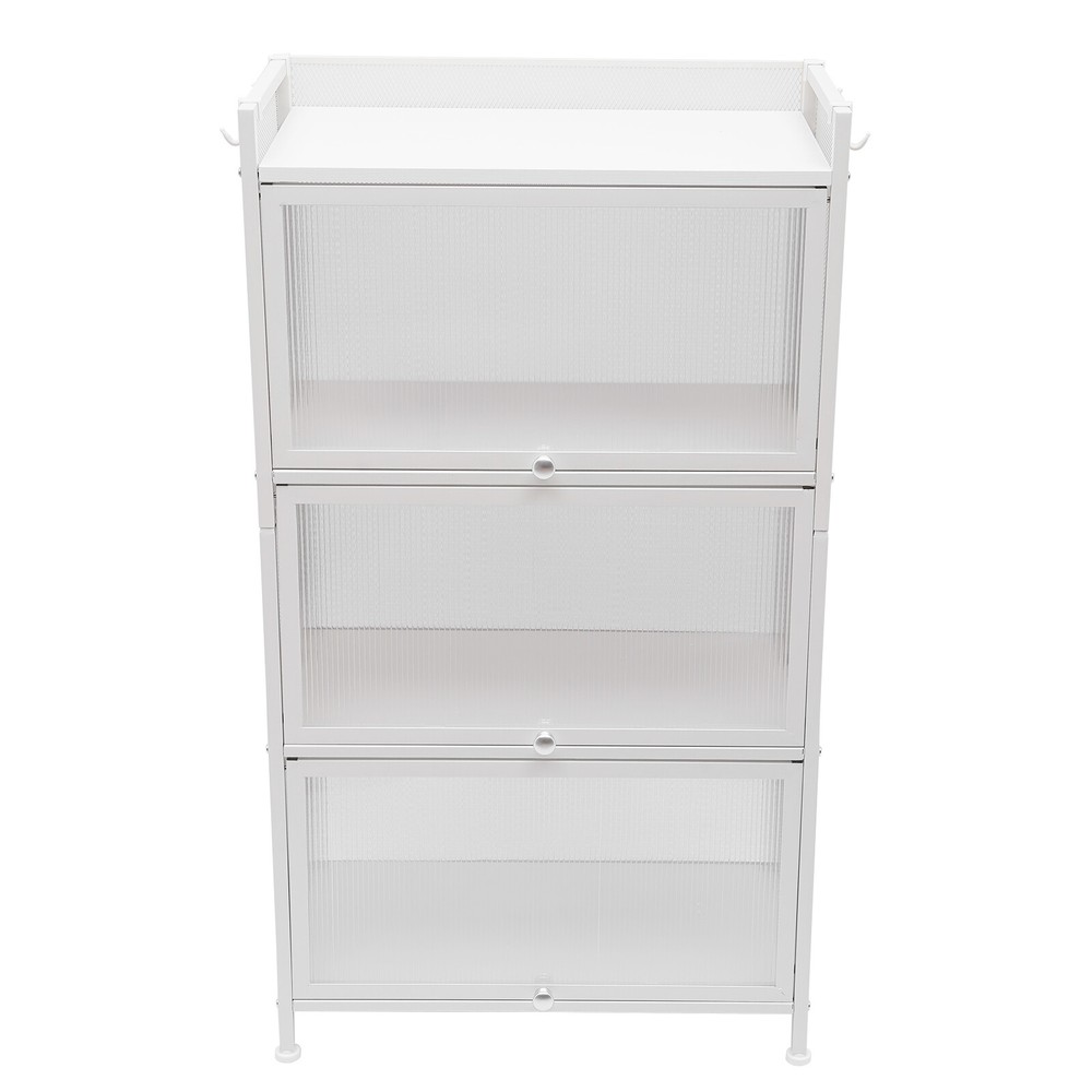 Kitchen Storage Sideboard, Buffet Cabinet with Barn Doors, White