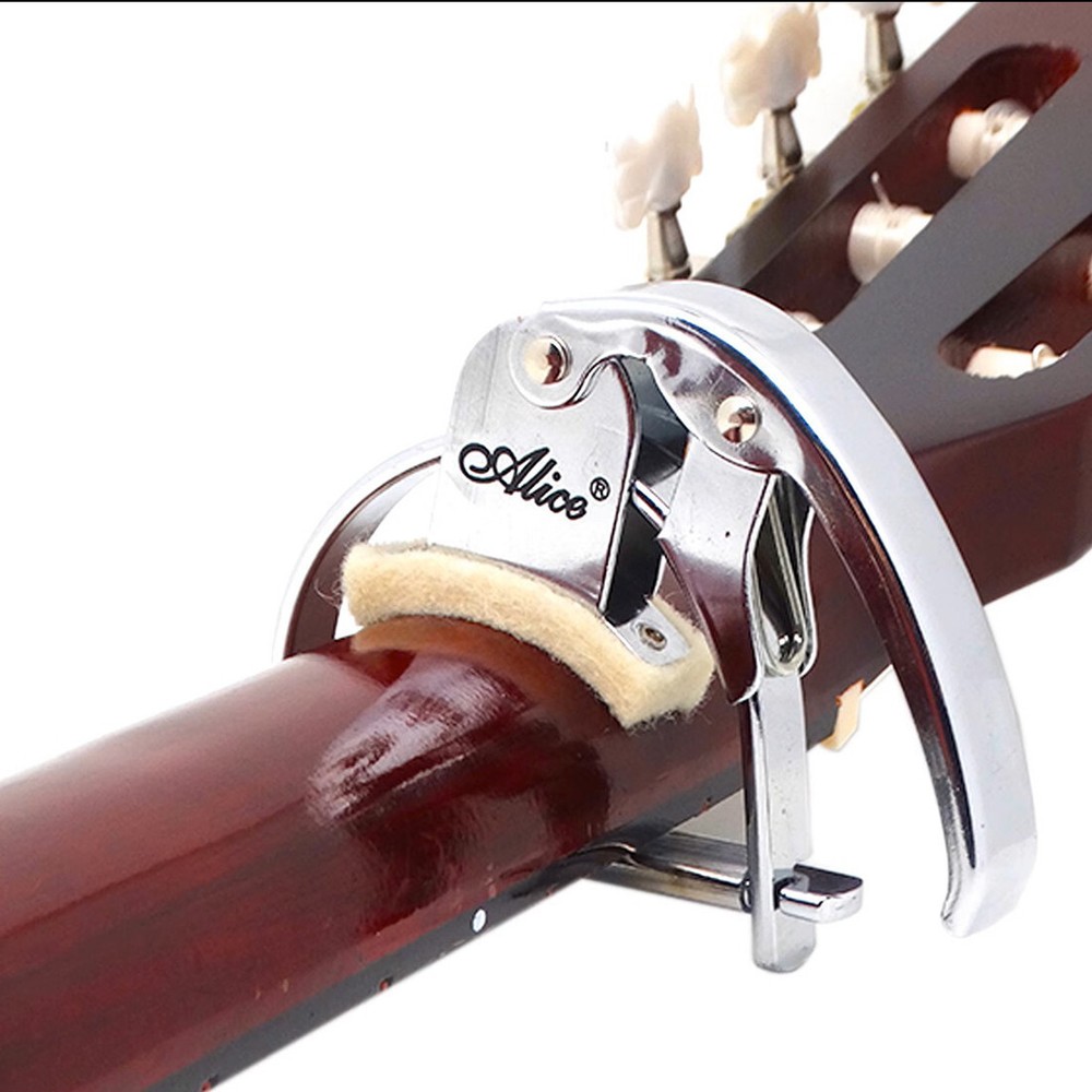 Alice Chrome Metal Wool Pad Classical Guitar Capo