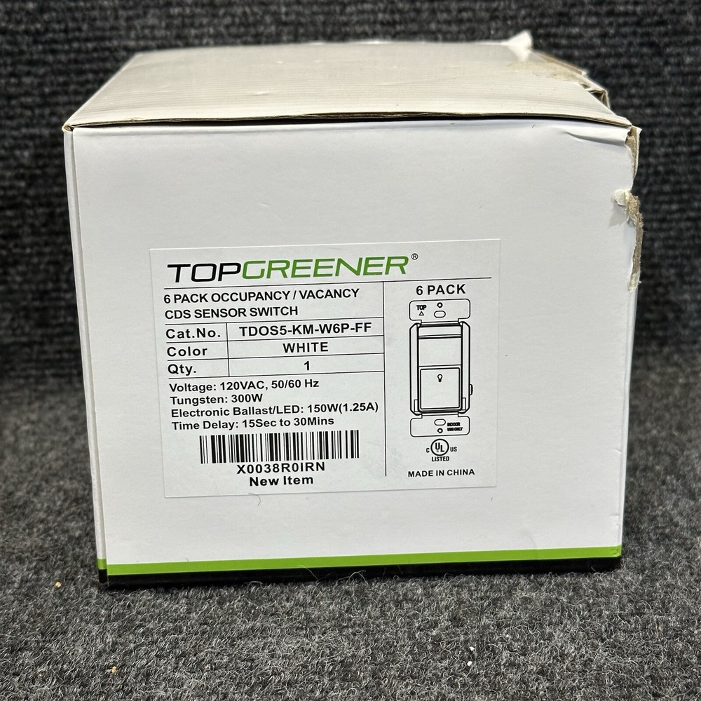 TOPGREENER 6 pack TDOS5-KM-W6P-FF Occupancy / Vacancy Motion Sensor Light Switch