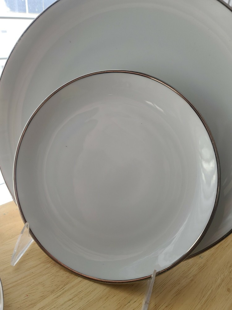 5 pc Place Setting White Coupe Platinum Trim by PRUDENTIAL BAVARIA GERMANY PRD1
