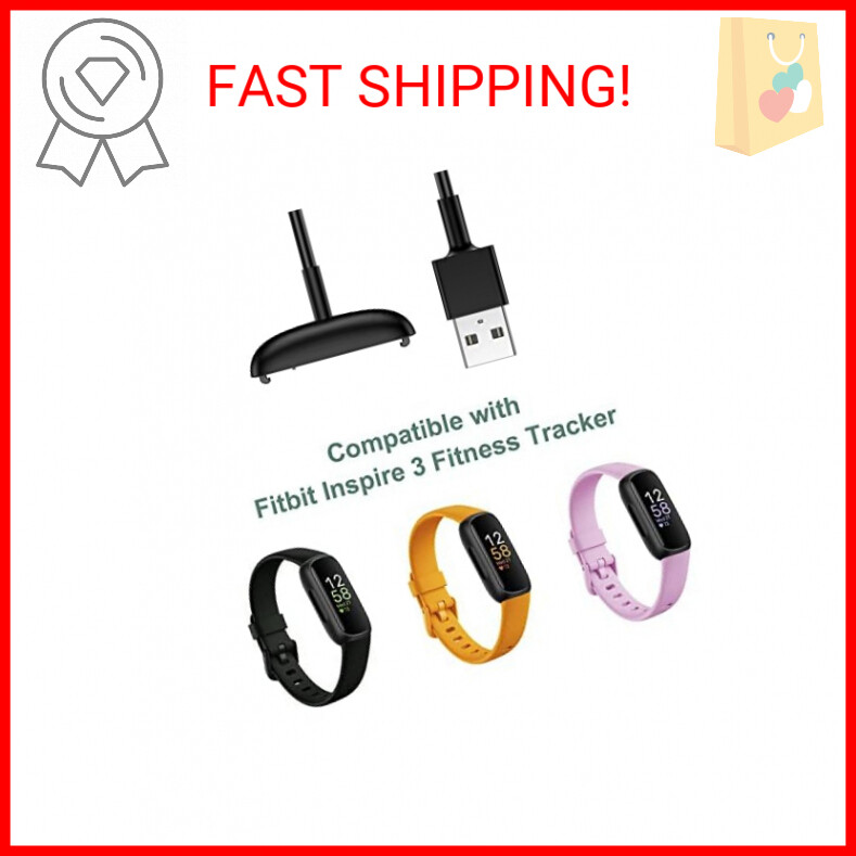 Mixblu Charger Cable Replacement for Fitbit Inspire 3 (2 Pack/3.3Ft)