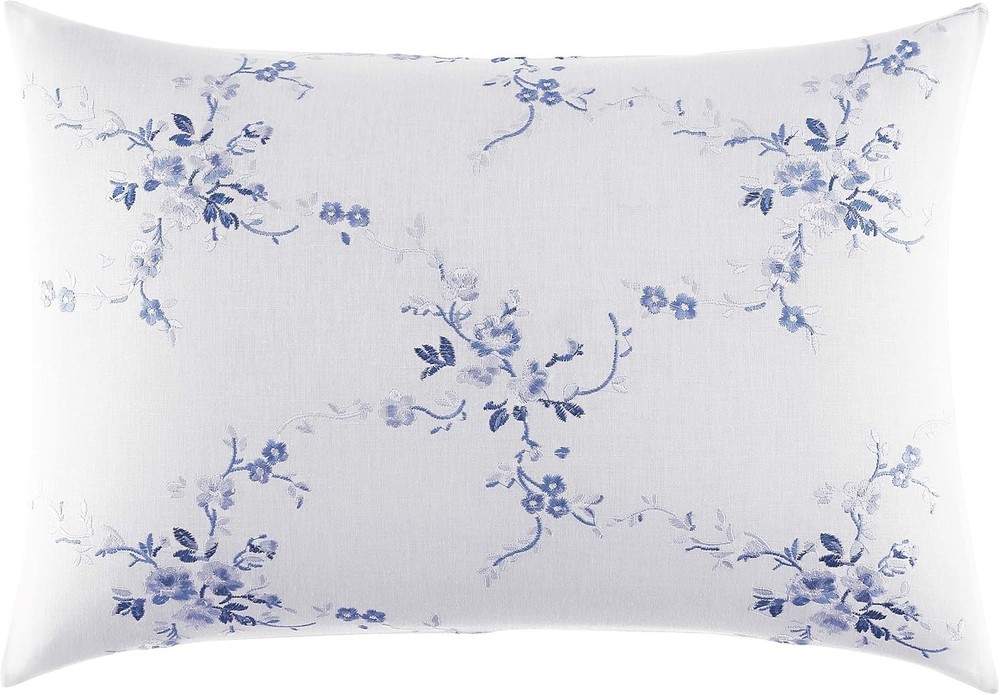 Ruffled Throw Pillow Decorative Home Decor W/ Envelope Closure Chloe Blue 14" x