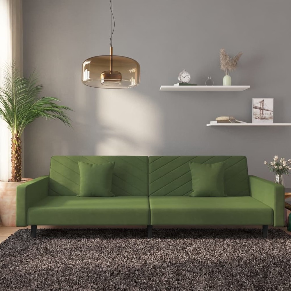 Sofa Bed Dark Green Velvet (100% polyester) Standard