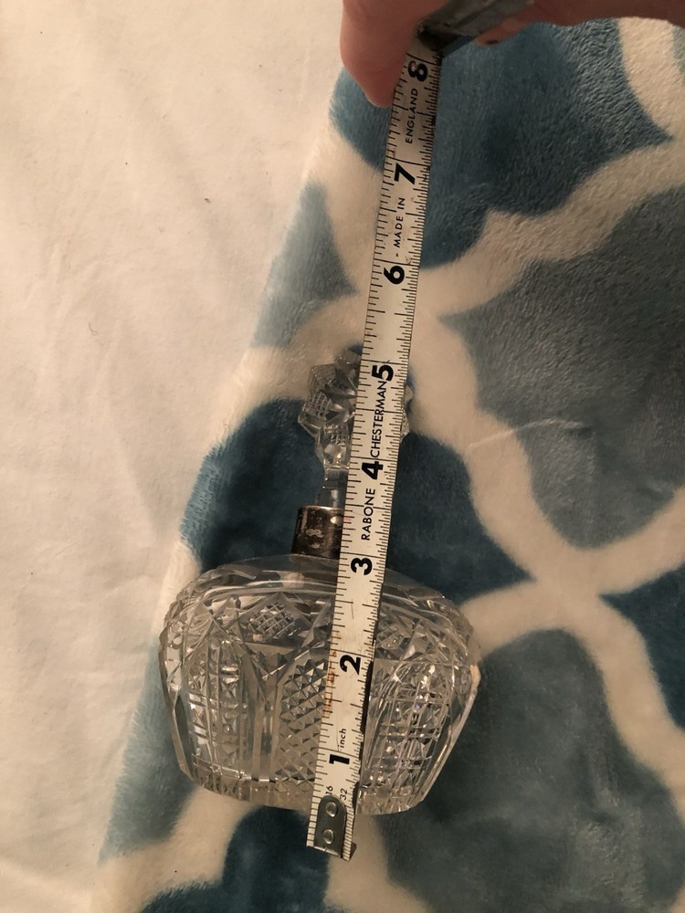 Antique Sterling Silver And Crystal Perfume Bottle