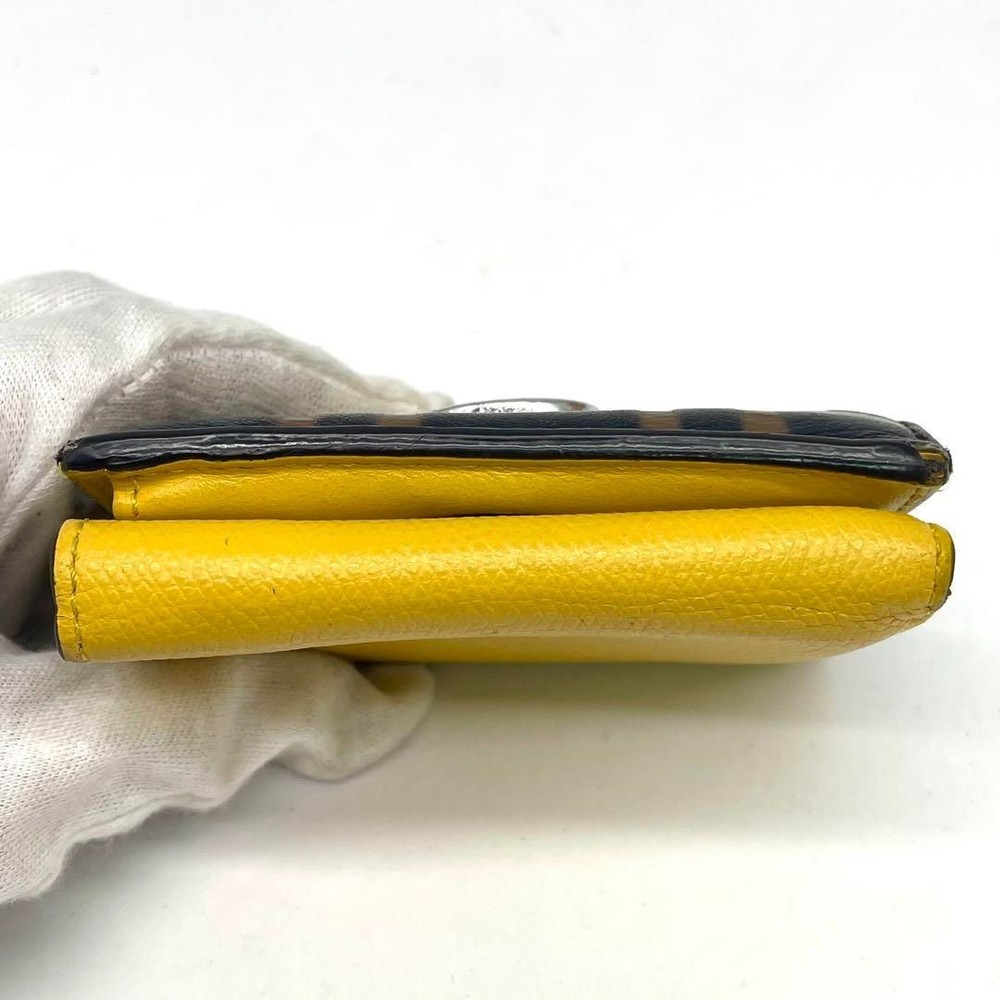 FENDI Fイズ ズッカ 三つ折り財布 ミニウォレット F金具 シルバー金具 黄