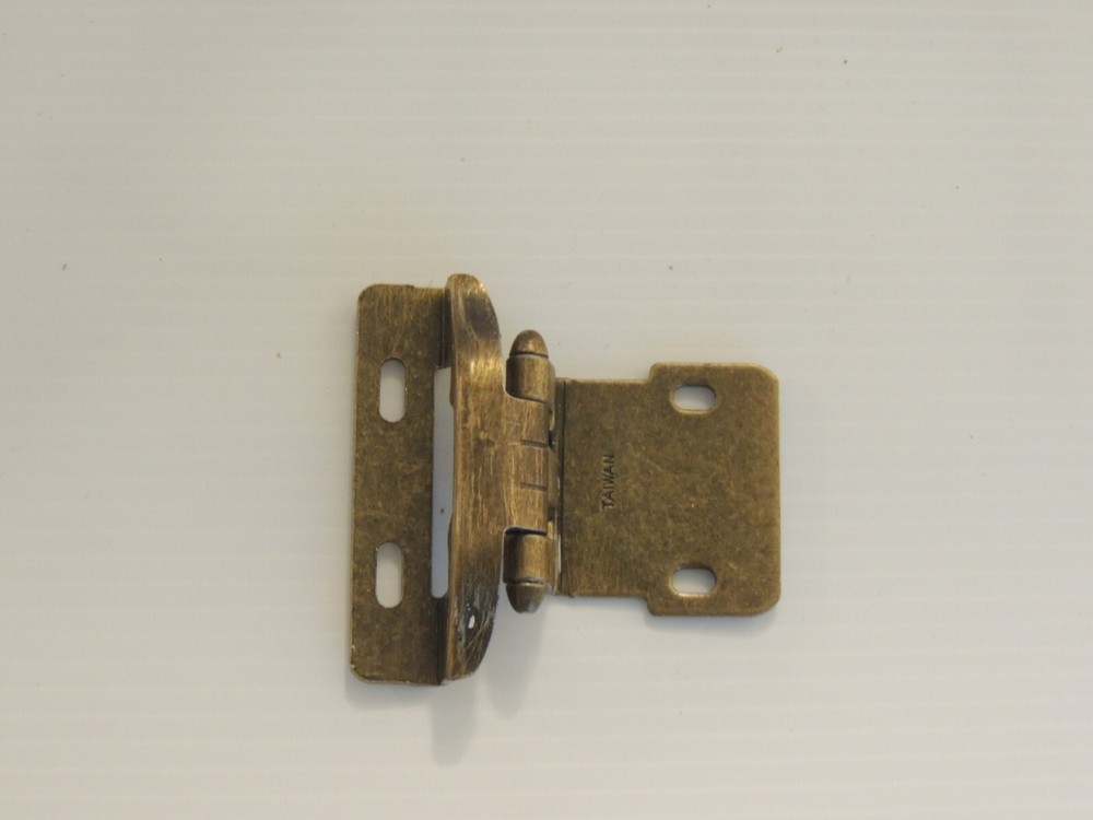 6 Brass Tone Cabinet Hinges