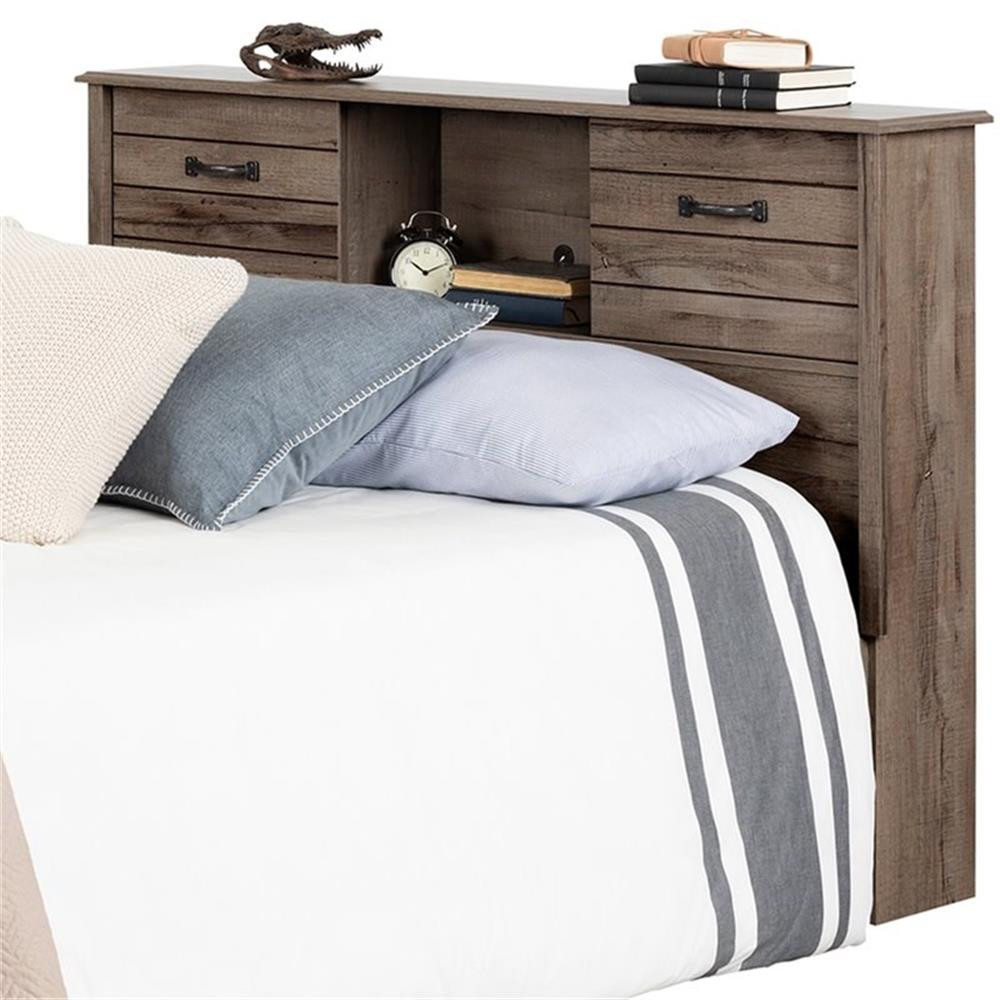 South Shore Ulysses Full Bookcase Headboard in Fall Oak