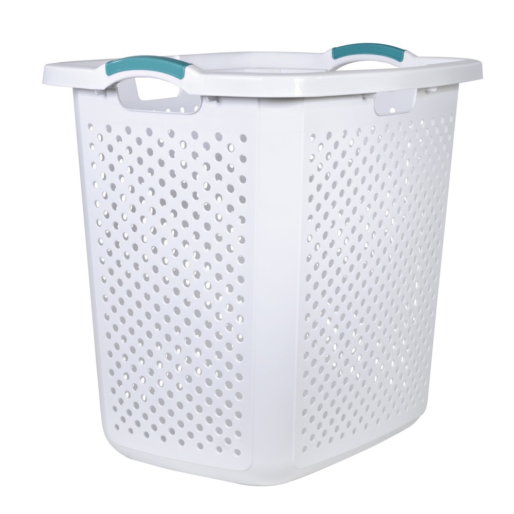 Home Logic Plastic Laundry Hamper – Durable, 2.5 Bushel Capacity, White