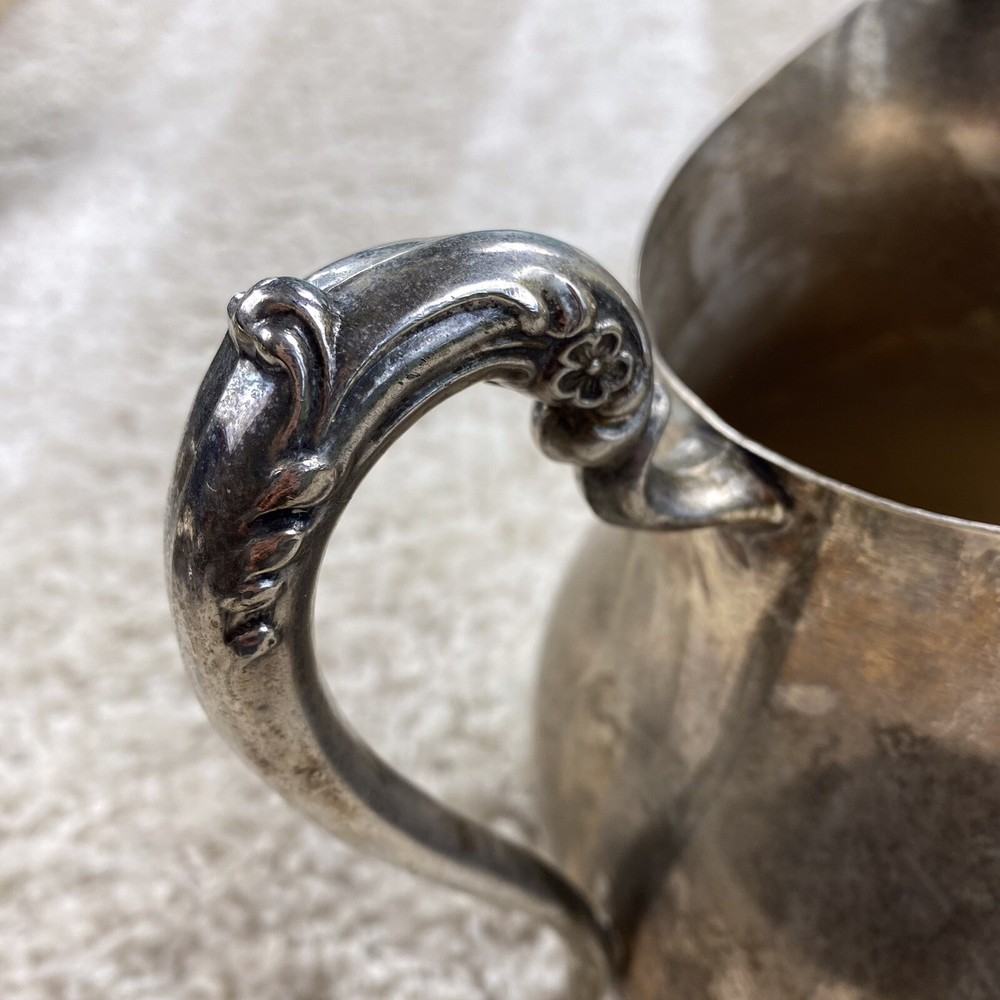 Vintage FB Rogers Silverplate Footed Water Pitcher 9 in