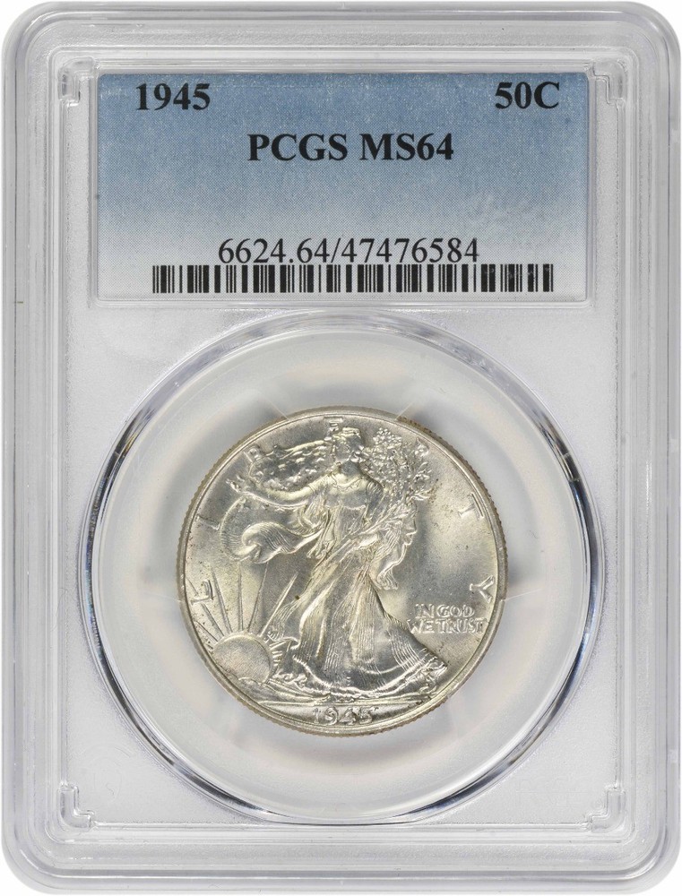 1945 Walking Liberty Silver Half Dollar MS64 PCGS