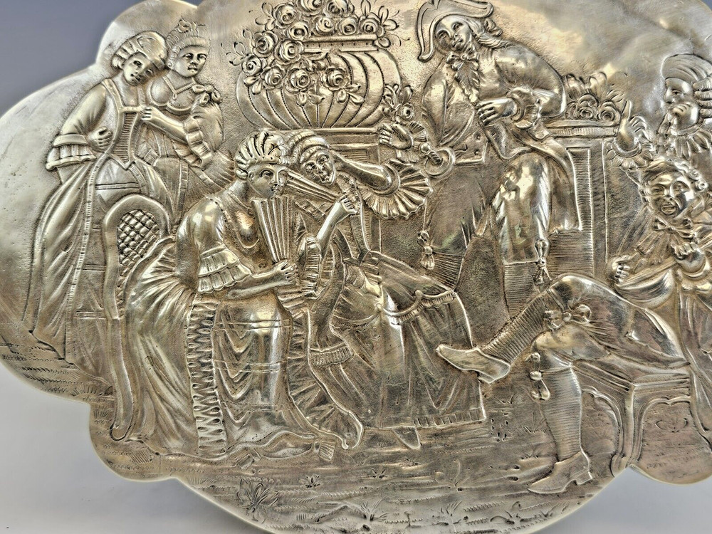 Large 19C German Repousse Silver Box