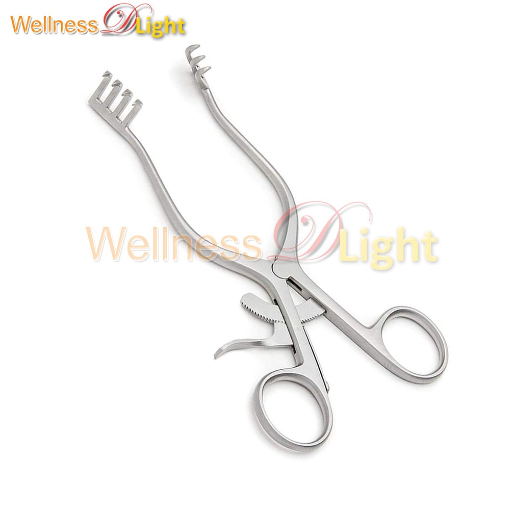 Weitlaner Retractors 6.5" Sharp Points 3x4 Prongs Grip Lock Ring Handle