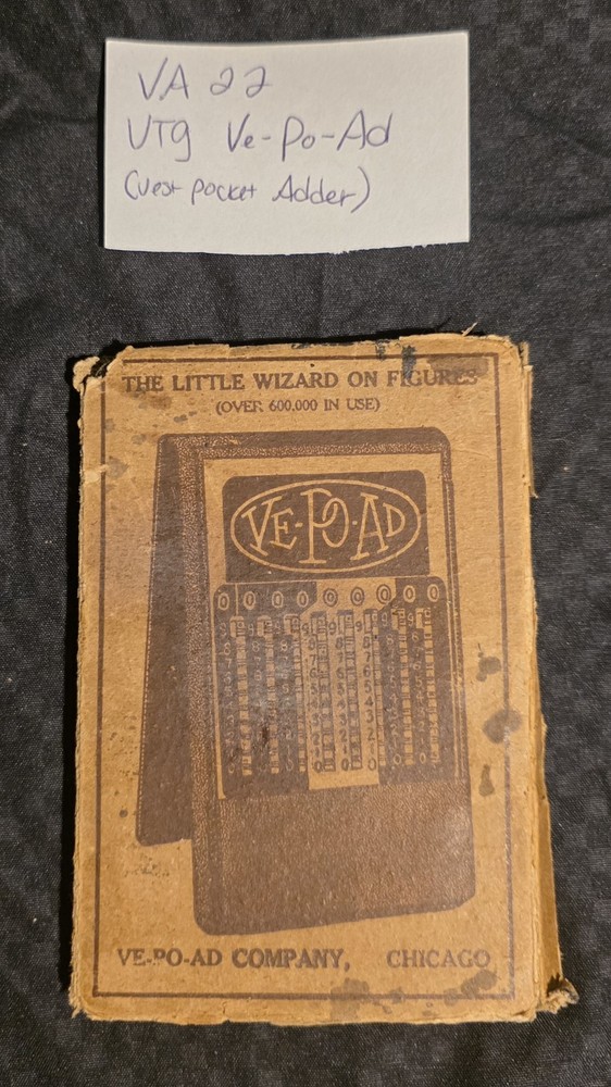 Vintage Calculator Ve-Po-Ad Manual Adding Machine