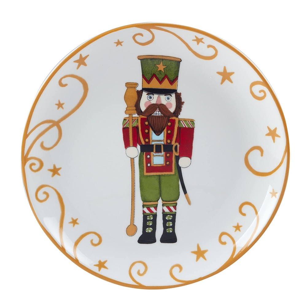 Certified International Holiday Magic Nutcracker 9" Dessert/Salad Plates, Multic