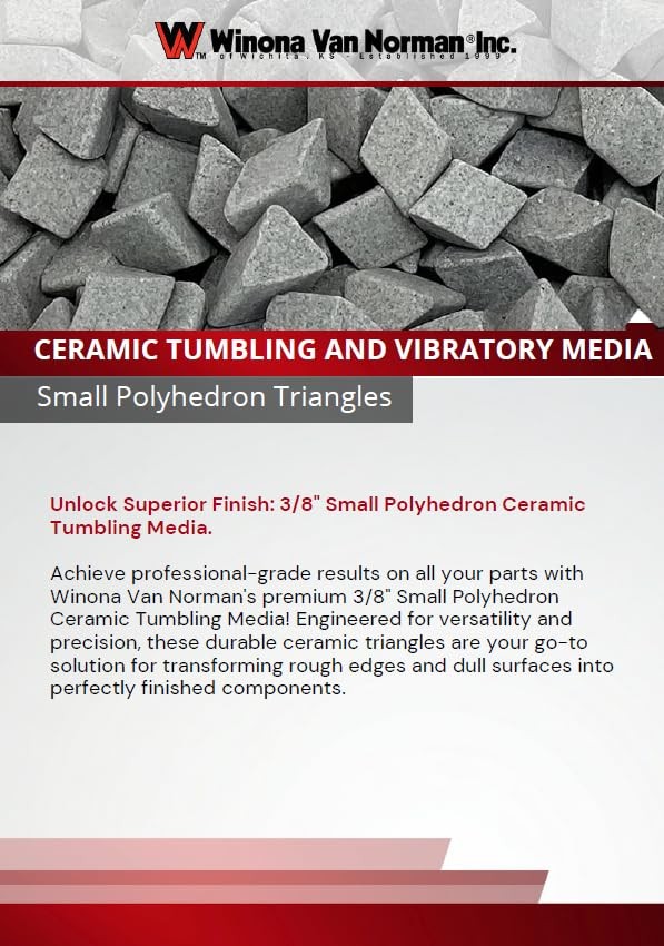 Ceramic Tumbling and Vibratory Media - Small Polyhedron Triangles - 3/8" Size...