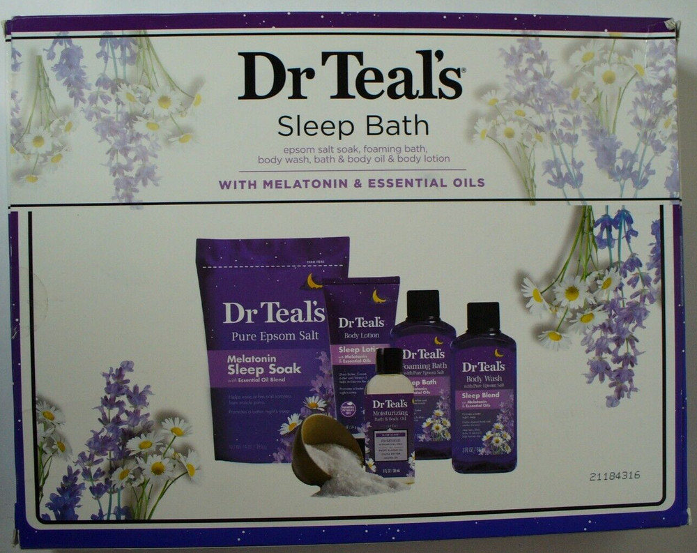 Dr. Teal's "Sleep Bath" 5 Piece Gift Set With Melatonin & Essential Oils