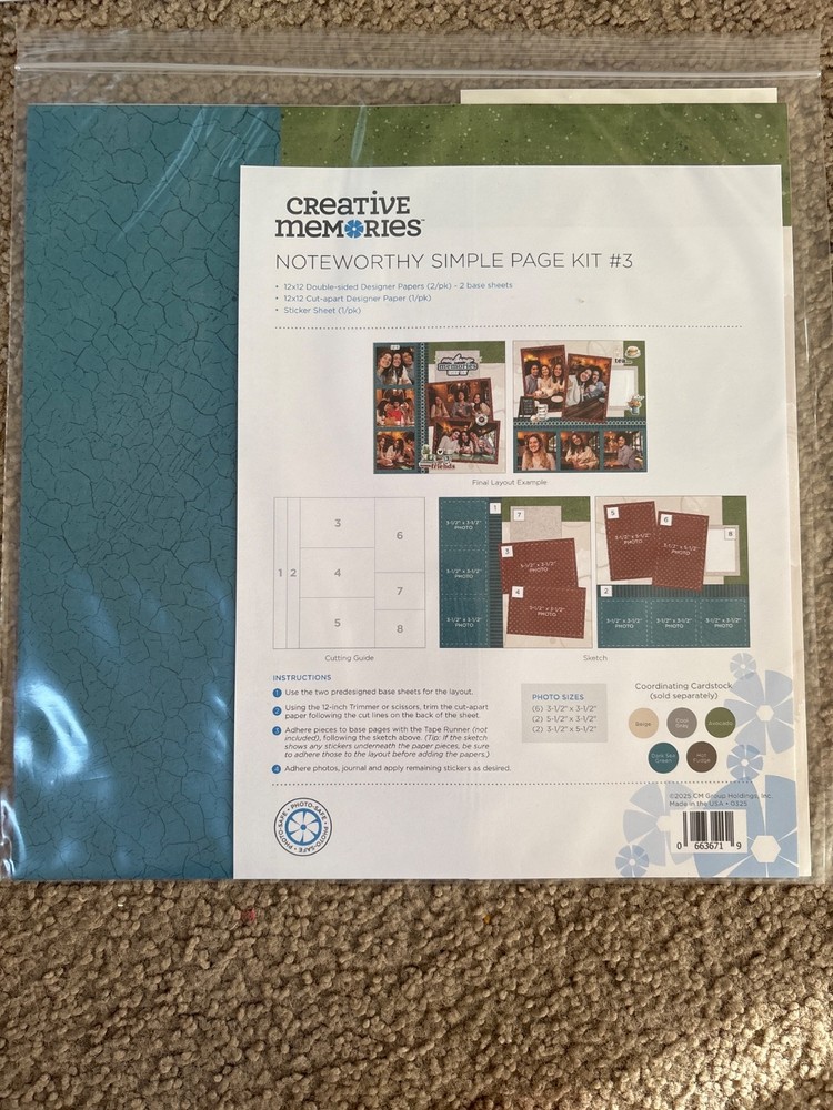 Creative Memories Simple Page Kits Bundle 2025 Issues (4 kits) Noteworthy