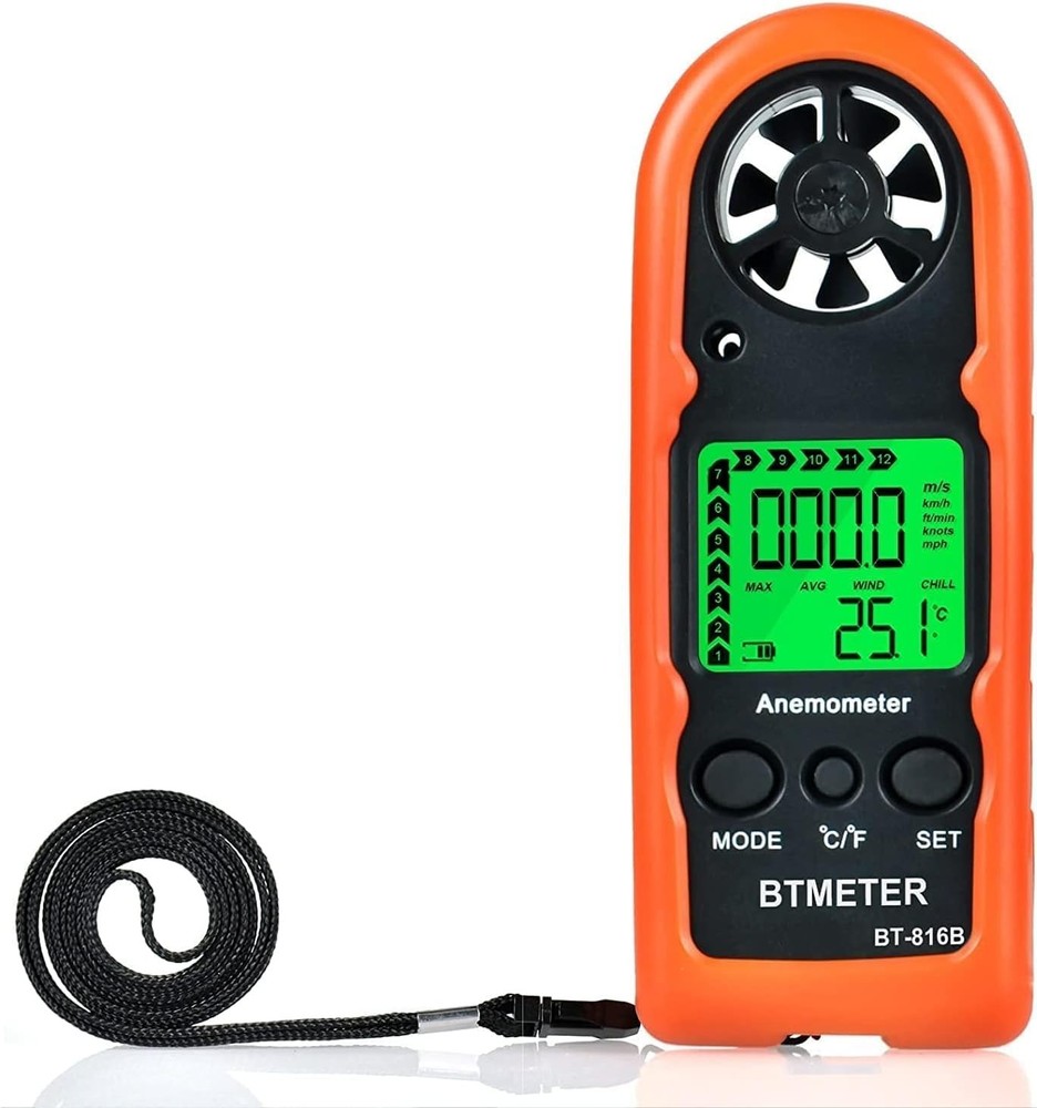 Split Handheld Anemometer Digital Wind Speed CFM Meter Gauge 14-140℉ LED