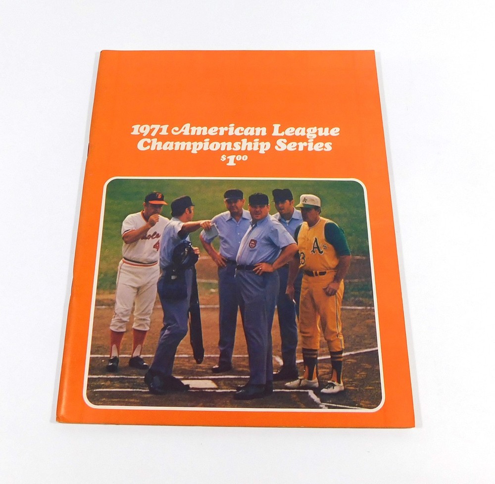 1971 ALCS Baseball Program Baltimore Orioles vs Oakland A's
