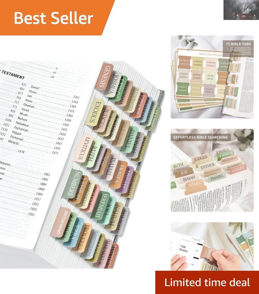 Laminated Large Print Bible Tabs - Boho Design for Effortless Navigation & Style
