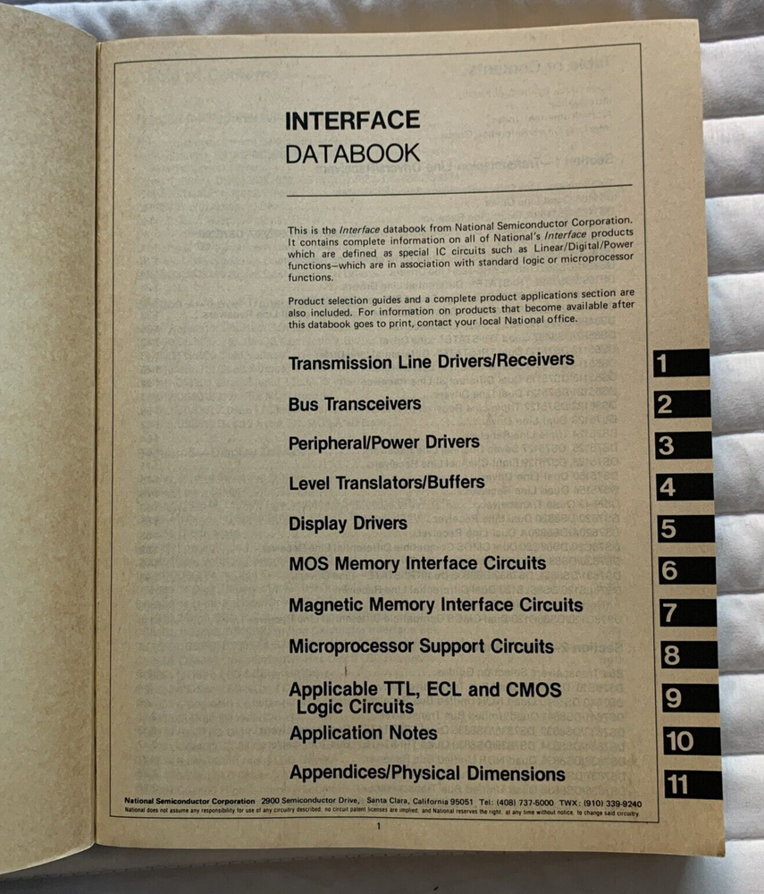 Vintage 1980 NATIONAL SEMICONDUCTOR Interface Databook