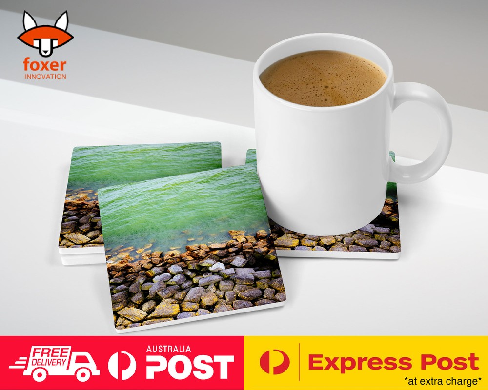 COASTER COFFEE DRINKING MAT|ROCKS PEBBLES BESIDES LAKE