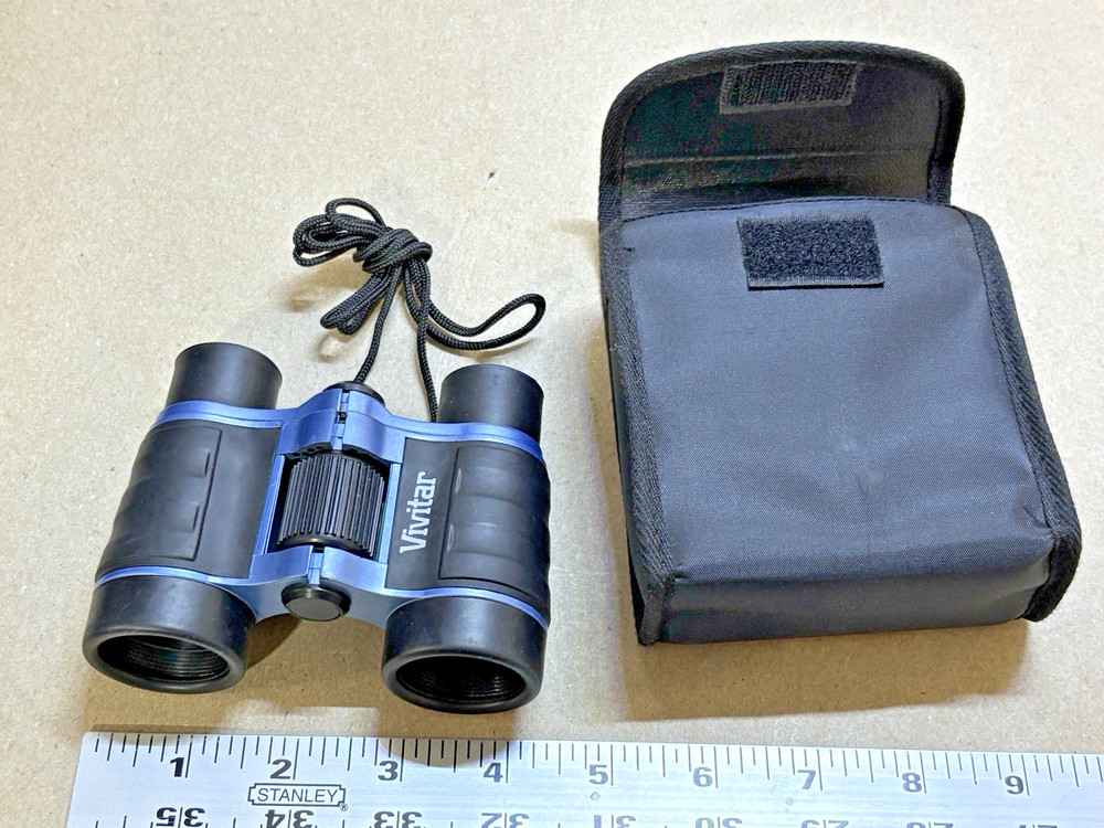 VIVITAR Compact Lightweight 4X30 Coated Binoculars with Belt Loop Case